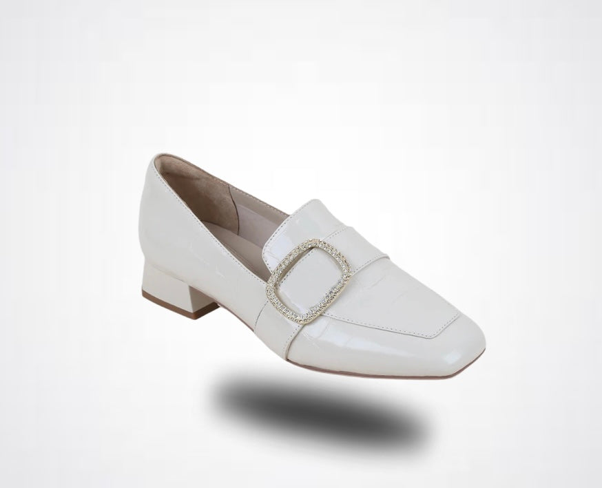 Elegance White Heeled Flats