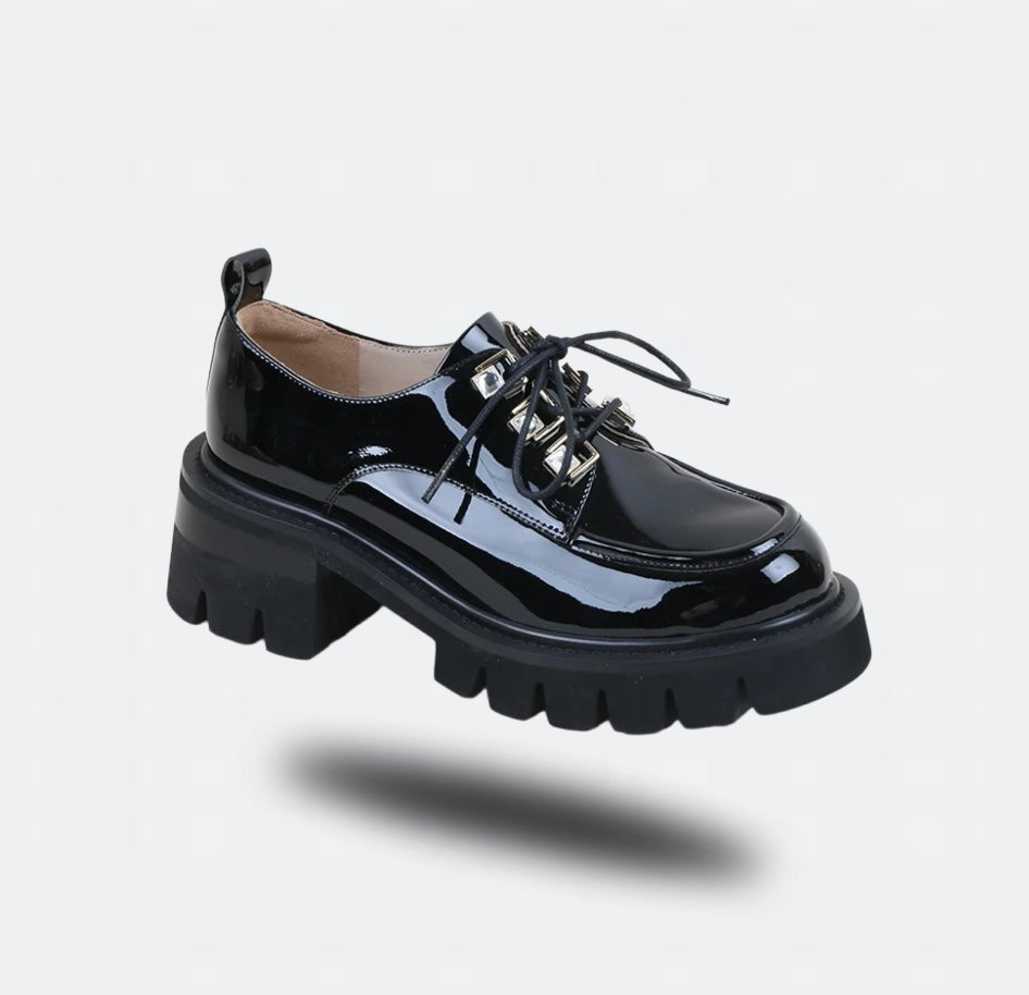 Shiny Elegance Ankle Loafers